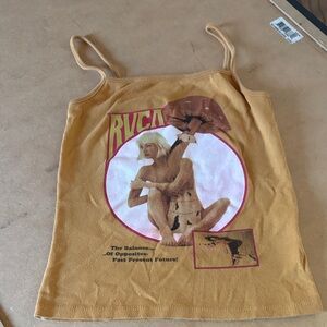 RVCA Yellow Graphic Tank Top XS